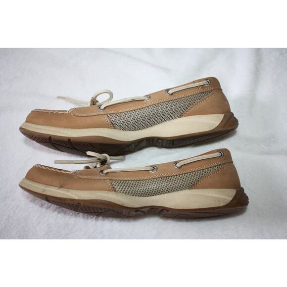Sperry Women's 7M Top-Sider Boat Shoes Angelfish Linen/Oat - Picture 2 of 7